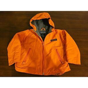 Lands End Size 4 Orange Lined Hooded‎ Coat Puffer Jacket